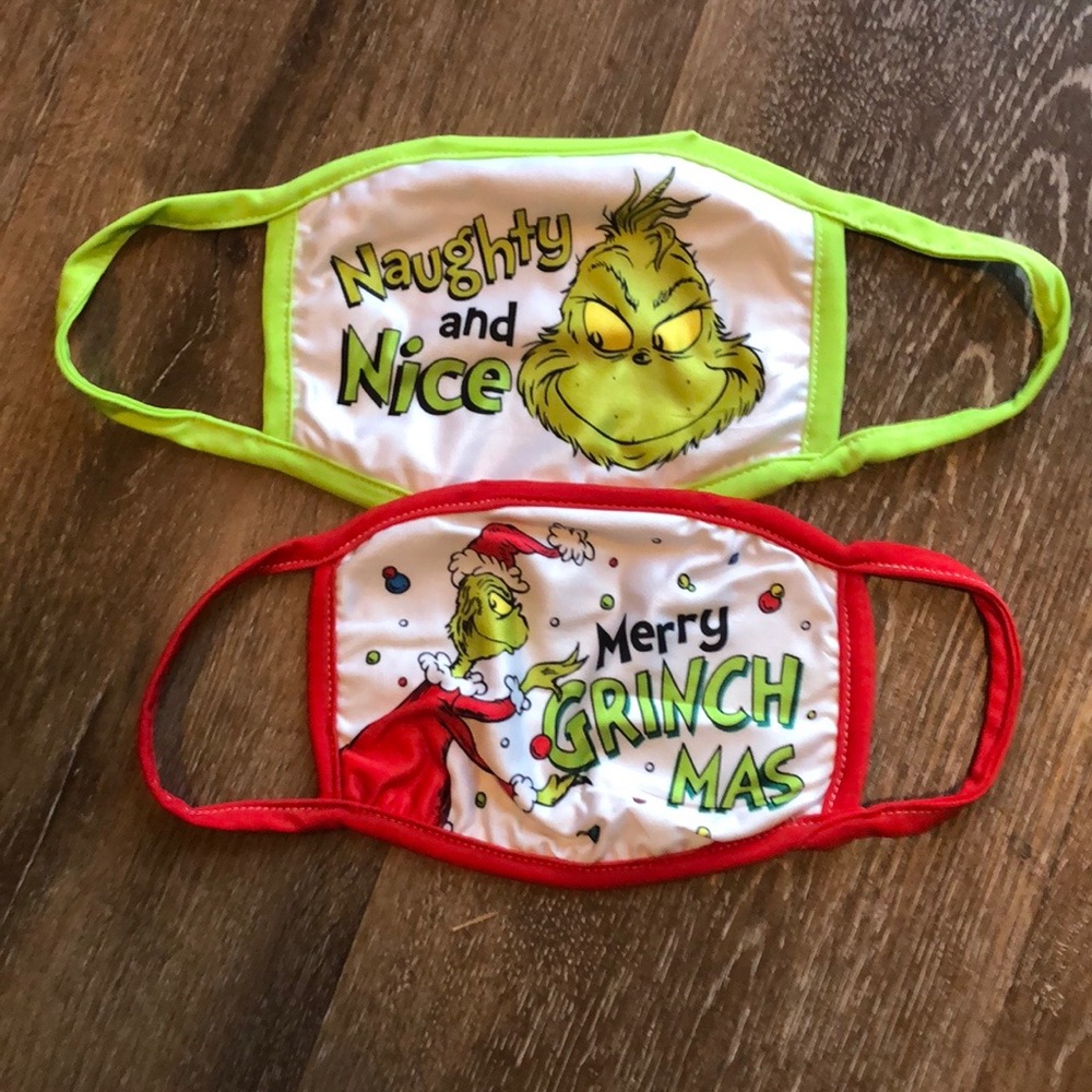 Grinch Face Masks Set (Children Size)